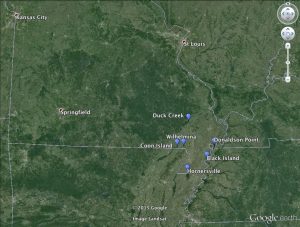 Bottomland Forest study site locations.