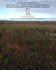 2015 MAPS & Migration Monitoring Report - Cole Camp and Green Ridge Prairies